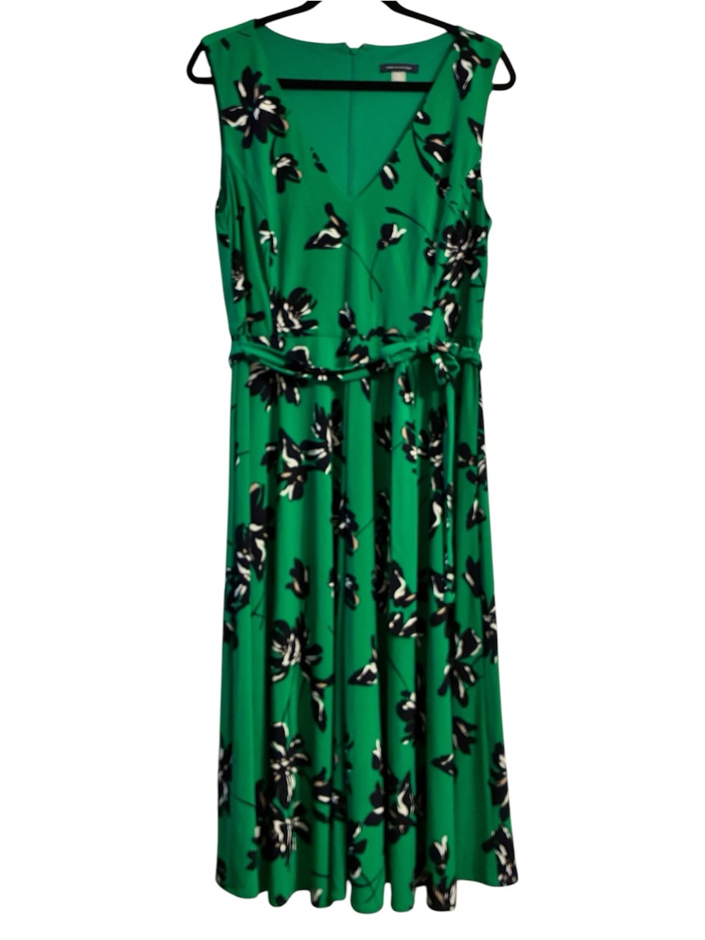 💚 Tommy Hilfiger green floral tie-waist dress size 16